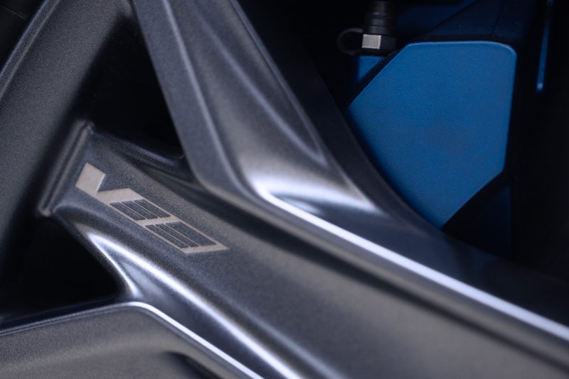 Close-up of the 2026 OPTIQ-V Brembo Performance Front Brakes | Clay Cooley Cadillac in Mesquite TX